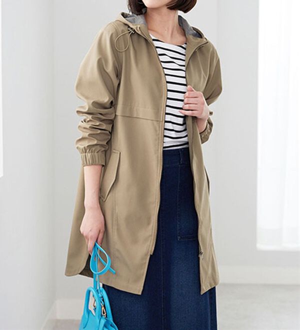 BELLUNA（ベルーナ）の「はっ水加工ボンディング素材ロング丈パーカー（ロングコート）」｜詳細画像