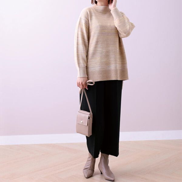 BELLUNA（ベルーナ）の「ストレッチ素材ベルト付ワイドパンツ（ワイドパンツ・ガウチョ）」｜詳細画像