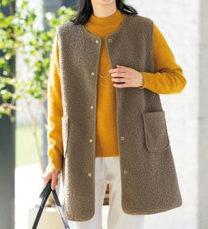 ルフラン（ルフラン）の「軽くて暖か！裏チェックリバーシブルベスト（ベスト）」｜詳細画像