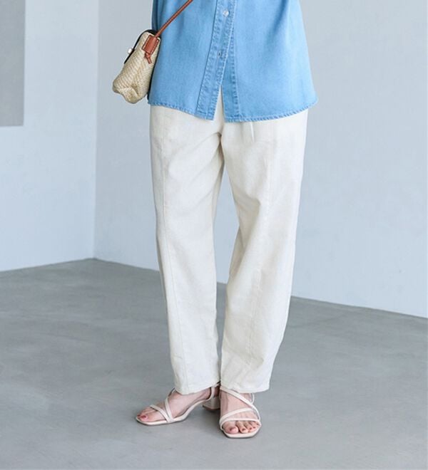 BELLUNA（ベルーナ）の「レーヨン麻入りゆったりワイドパンツ（フルレングスパンツ）」｜詳細画像