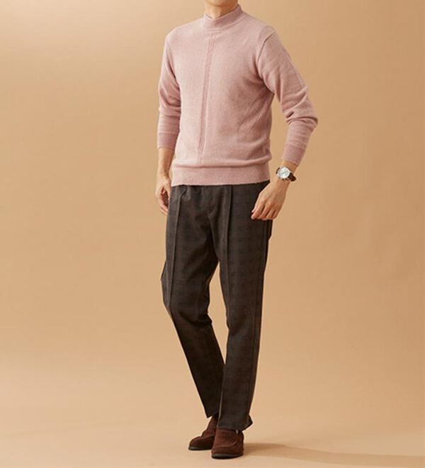 「アルパカ入りスマートセーター（メンズニット・セーター）」｜詳細画像