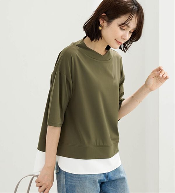 BELLUNA（ベルーナ）の「【セットアップ】重ね着風プルオーバー＆スカートセット（アンサンブル）」｜詳細画像