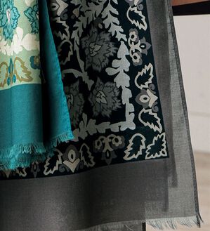 「綿１００％コーデ格上げストール（メンズストール・マフラー）」｜ブラック