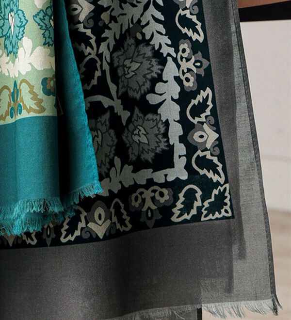 「綿１００％コーデ格上げストール（メンズストール・マフラー）」｜ブラック