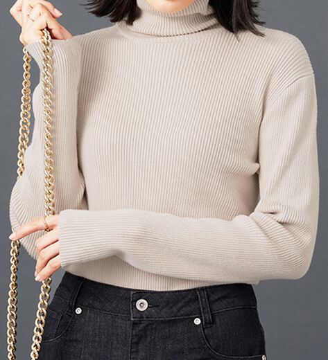 TOGA PULLA】リブタートル デザインニット TOGA PULLAリブタートル  