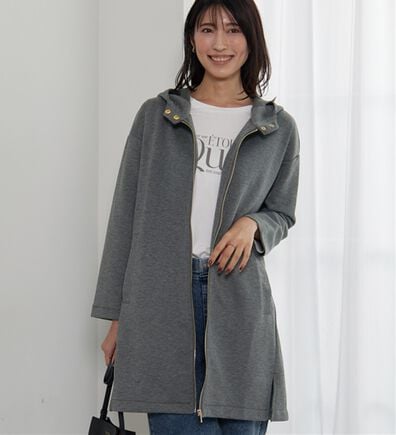 BELLUNA（ベルーナ）の「衿デザインロング丈パーカー（パーカー）」