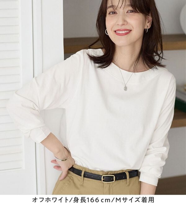 Viola e Viola（ヴィオラ エ ヴィオラ）の「柔らか綿１００％大人キレイTシャツ（カットソー）」｜詳細画像