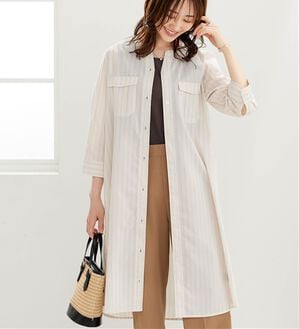 BELLUNA（ベルーナ）の「【接触冷感/シワになりにくい】さらっと冷感イージーケアワンピース（その他ワンピース）」｜ベージュ系
