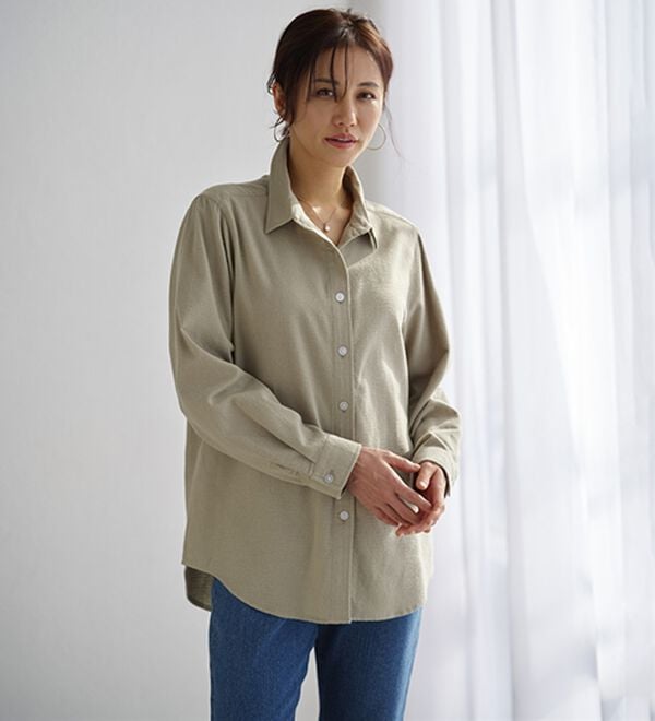 BELLUNA（ベルーナ）の「ＵＶ対策！綿１００％アムンゼン素材シャツ（シャツ）」｜詳細画像