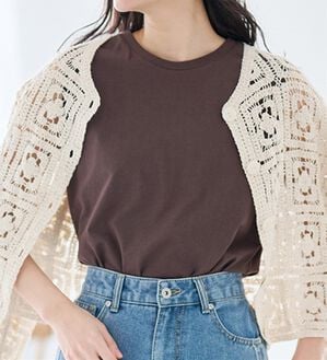 RANAN（ラナン）の「ひんやり！＜BC＞綿100％タンクトップ【選べる着丈】（カットソー）」｜ダークブラウン