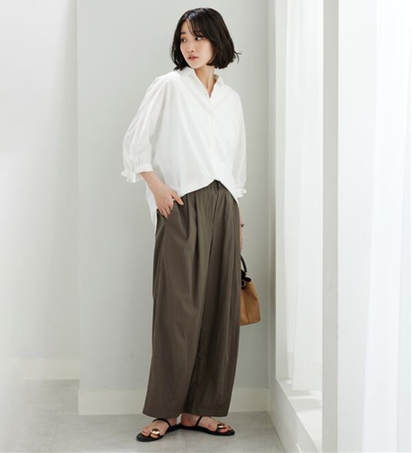 BELLUNA（ベルーナ）の「【吸水速乾】イージーケア！袖リボンシャツチュニック（チュニック）」｜詳細画像