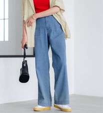 BELLUNA（ベルーナ）の「新感覚！メッシュデニムワイドパンツ（フルレングスパンツ）」