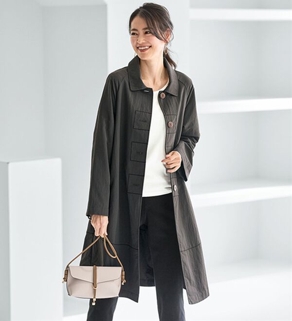 BELLUNA（ベルーナ）の「秋冬をクールに過ごすワッシャーロングコート（ロングコート）」｜スミクロ