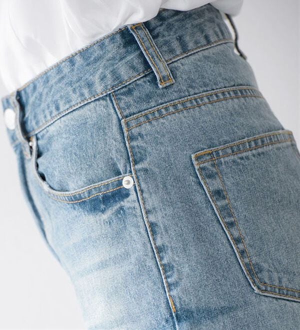 Pierrot（ピエロ）の「【選べる丈】ハイウエストストレートデニム（フルレングスパンツ）」｜詳細画像