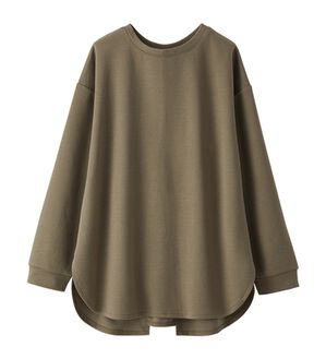 BELLUNA（ベルーナ）の「バックリボンデザイン裾ラウンドチュニック（チュニック）」｜オリーブ