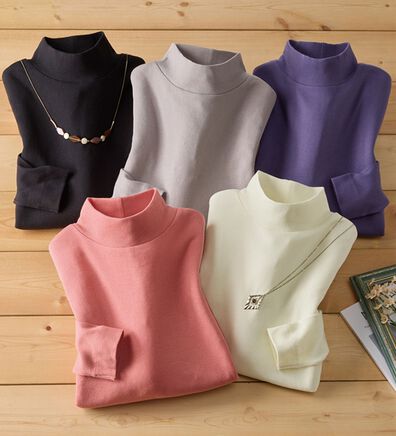 「【５色組】綿１００％ピタピタしないリブインナー（肌着・インナーウェア）」