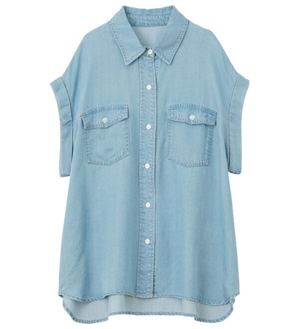 GeeRA（ジーラ）の「着回し自在！フレンチスリーブデニムシャツ（シャツ）」｜詳細画像