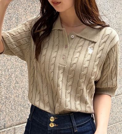 RANAN（ラナン）の「＜U.S.POLO ASSN.＞半袖ケーブルポロニット（シャツ）」