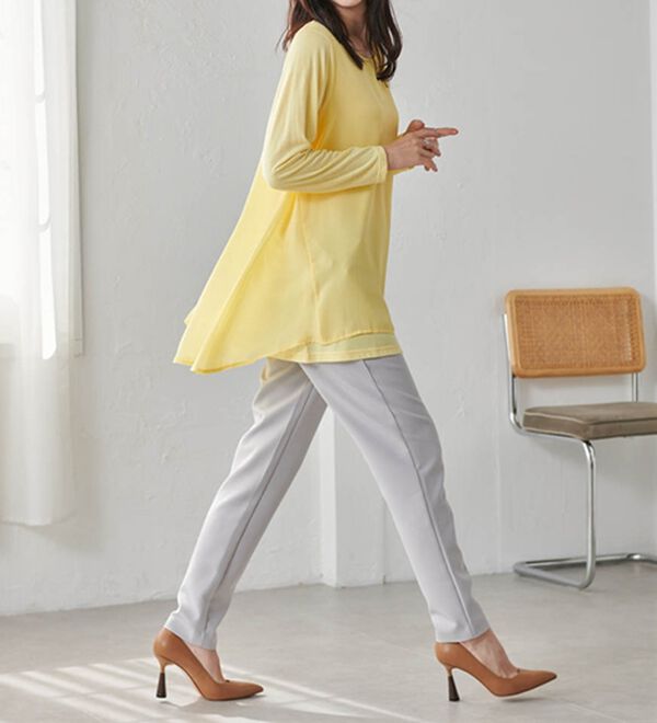 RANAN（ラナン）の「異素材切替フレアーチュニック（チュニック）」｜詳細画像