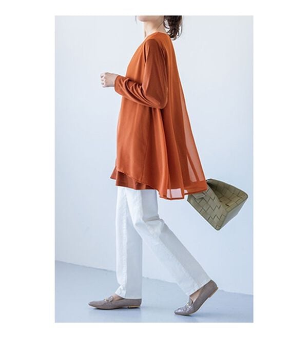 RANAN（ラナン）の「【裏微起毛】異素材切替チュニック（カットソー）」｜詳細画像