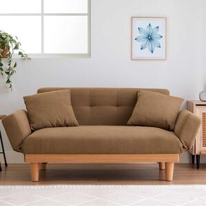 iellio（イエリオ）の「肘リクライニング木飾り付ソファＲｏｓｉｅ＜１．５人掛＞（ソファ）」｜ブラウン