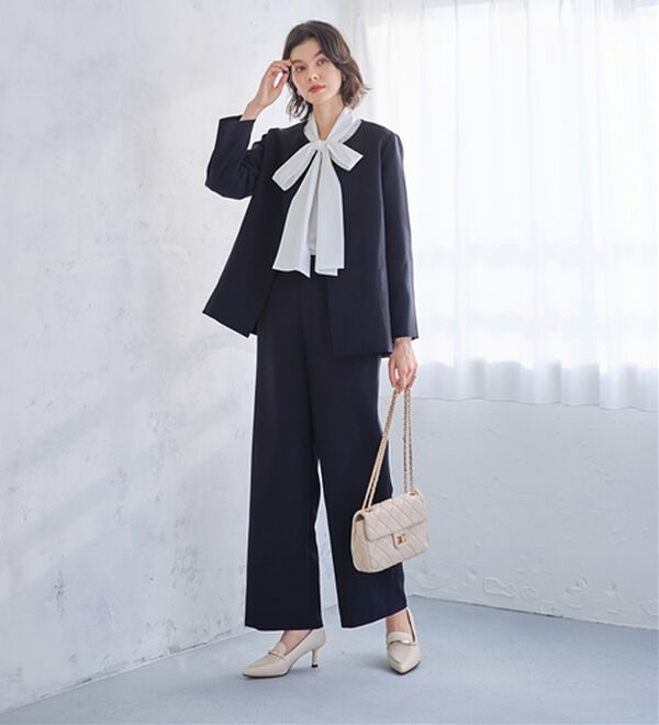 GeeRA（ジーラ）の「【２点セット】フレアーラインジャケットワイドパンツセットアップスーツ（その他スーツ）」｜詳細画像