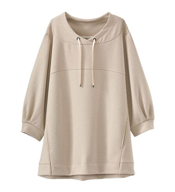 BELLUNA（ベルーナ）の「とろみ素材ワイドネックプルオーバー（カットソー）」｜詳細画像