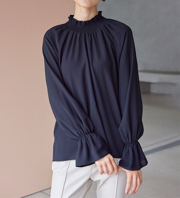 RANAN（ラナン）の「シャーリングハイネックキャンディーブラウス（ブラウス）」｜詳細画像