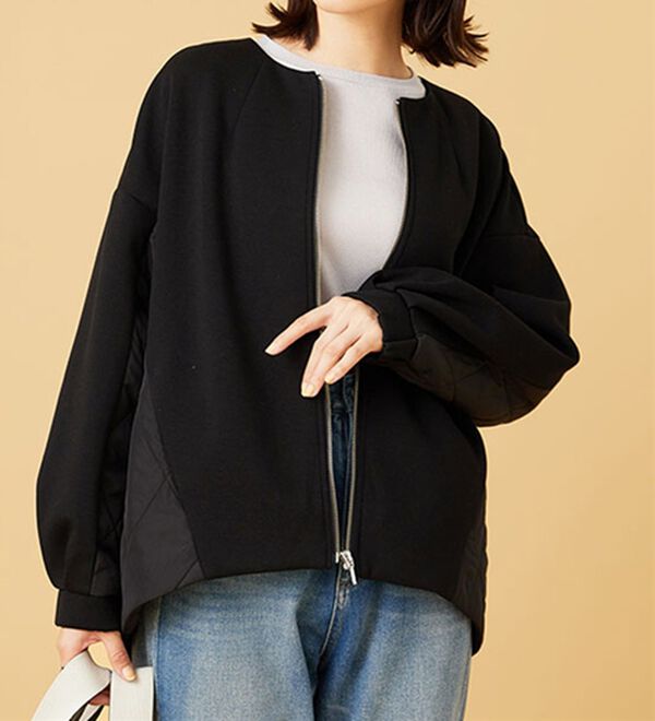 BELLUNA（ベルーナ）の「衿＆袖ラメチュール切替プルオーバー（カットソー）」｜詳細画像