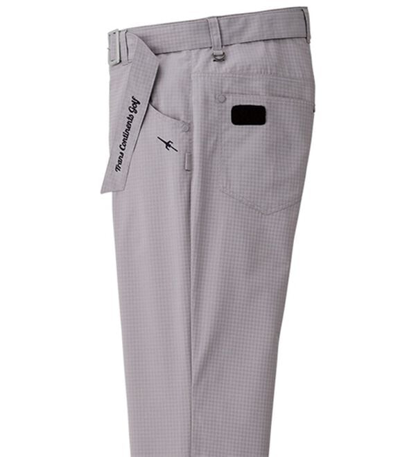 トランスコンチネンツ＞ベルト付き千鳥柄ゴルフパンツ