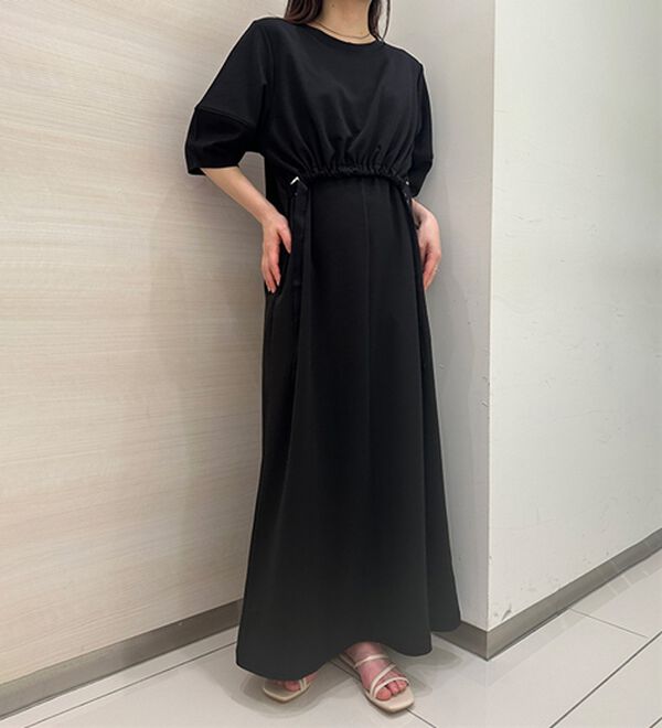 RANAN（ラナン）の「ギャザーレイヤードワンピース（その他ワンピース）」｜ブラック