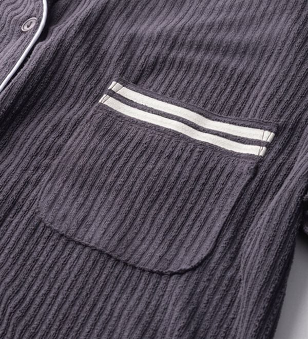 YU'NOW（ユナウ）の「ひんやりとろけるリブパイルシャツパジャマ（パジャマ・ルームウェア）」｜詳細画像