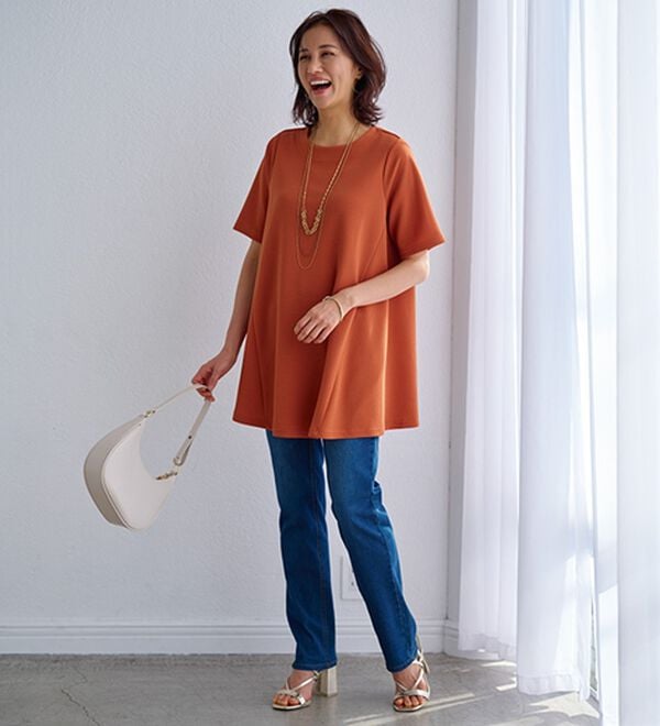 BELLUNA（ベルーナ）の「ひんやり！ポコポコエンボス素材－３ｋｇ見えチュニック（チュニック）」｜詳細画像