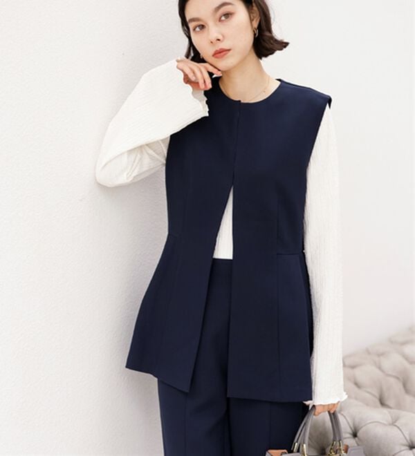 GeeRA（ジーラ）の「【入卒式/セレモニー】ペプラムベストセットアップスーツ（パンツスーツ）」｜詳細画像