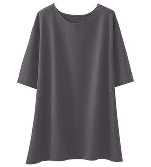 BELLUNA（ベルーナ）の「綿１００％抗菌防臭汗ジミ対策チュニック（チュニック）」｜チャコール