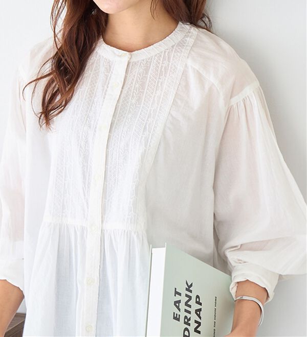 Viola e Viola（ヴィオラ エ ヴィオラ）の「【インド綿】ブザム刺繍前開きブラウス（ブラウス）」｜詳細画像