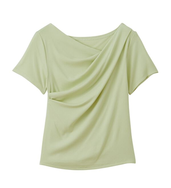 RANAN（ラナン）の「【新色追加】ひんやり上品ドレープリブTシャツ（カットソー）」｜詳細画像