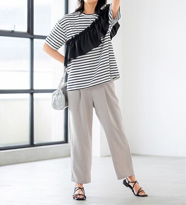 BELLUNA（ベルーナ）の「サラリ麻調素材ビスチェセットアップ（セットアップ）」｜詳細画像