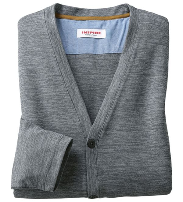 「＜インスパイア＞軽量ＵＶカーディガン（メンズカーディガン）」｜グレー