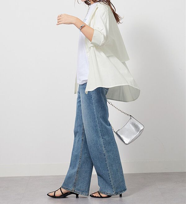 GeeRA（ジーラ）の「【華奢見え】羽織にもなる！ペプラムシャツチュニック（チュニック）」｜詳細画像