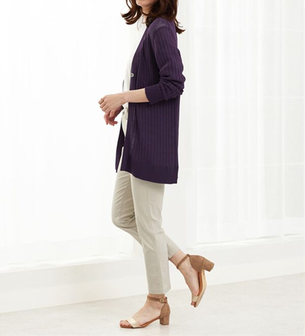 BELLUNA（ベルーナ）の「美脚ストレッチ麻入りアンクルパンツ（クロップドパンツ）」｜詳細画像