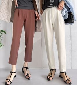 RANAN（ラナン）の「【選べる股下】ひんやり美脚シルエットタックパンツ（フルレングスパンツ）」