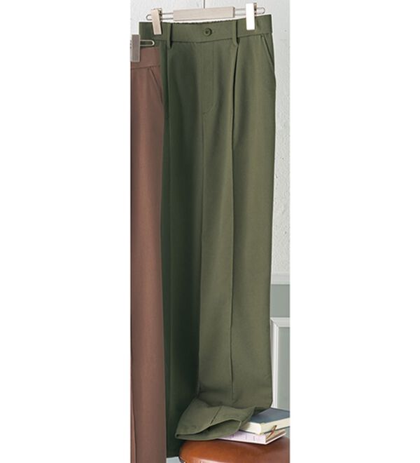 BELLUNA（ベルーナ）の「綿混ハイパー美脚ストレッチチノパンツ（フルレングスパンツ）」｜カーキ