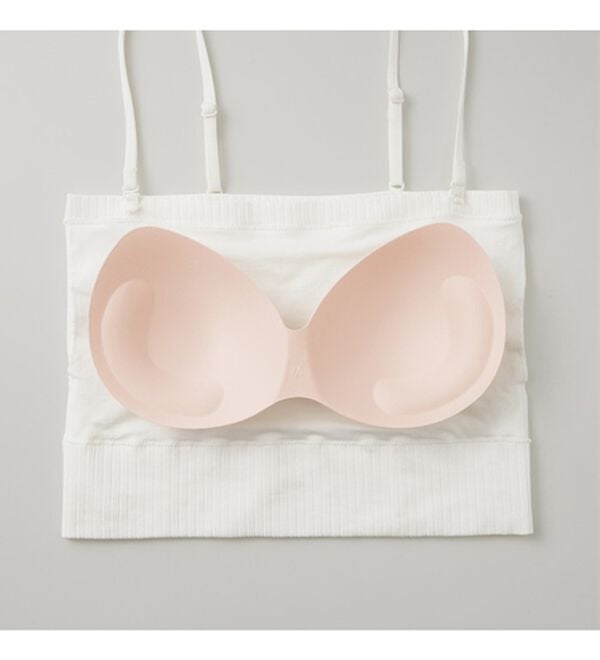 YU'NOW（ユナウ）の「カップ付ショート丈チューブキャミ（ブラトップ・カップ付きインナー）」｜詳細画像