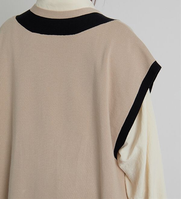 BELLUNA（ベルーナ）の「【低身長さん向け】重ねて可愛い配色ニットベスト（ベスト）」｜詳細画像