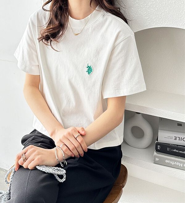 GeeRA（ジーラ）の「【Ｕ．Ｓ．　ＰＯＬＯ　ＡＳＳＮ．】ショート丈Ｔシャツ（Tシャツ）」｜詳細画像
