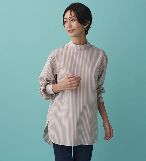 BELLUNA（ベルーナ）の「＜ＳＯＬＯＴＥＸ（Ｒ）＞ストレッチハイネックブラウス（ブラウス）」｜詳細画像