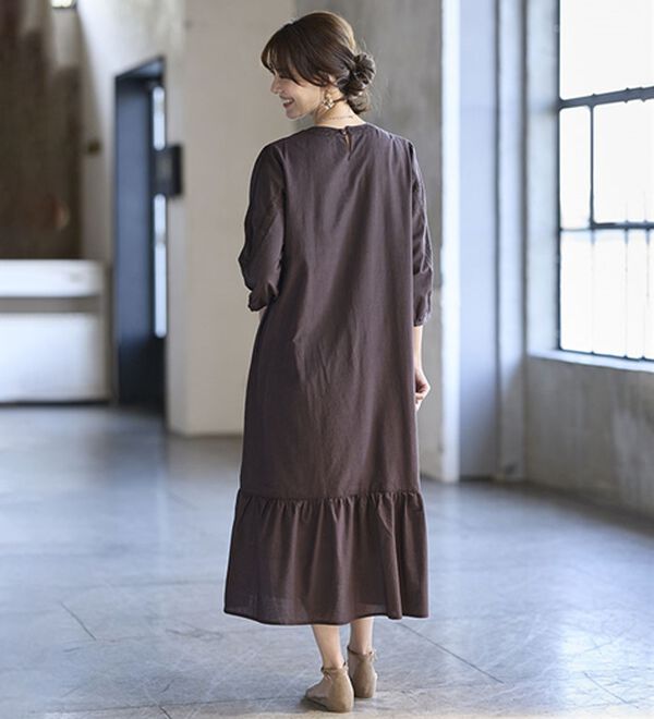 BELLUNA（ベルーナ）の「インド綿胸元デザインワンピース（その他ワンピース）」｜詳細画像