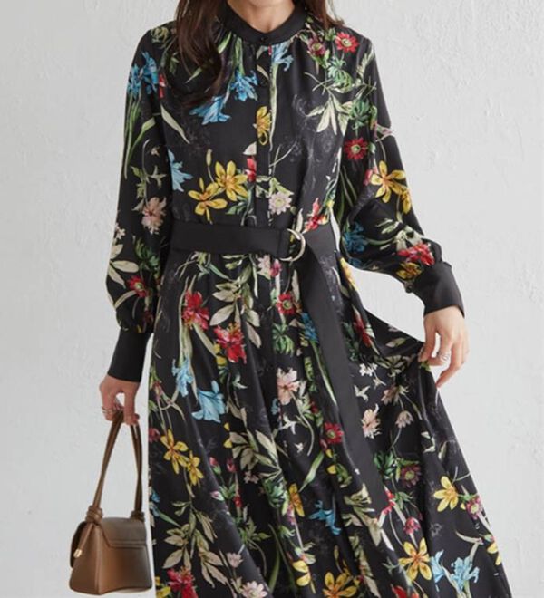 RANAN（ラナン）の「レトロフラワーシャツワンピース（プリントワンピース）」｜詳細画像