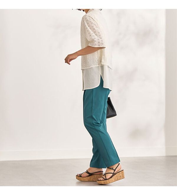 BELLUNA（ベルーナ）の「レース切替デザインシャツジャケット（シャツ）」｜詳細画像